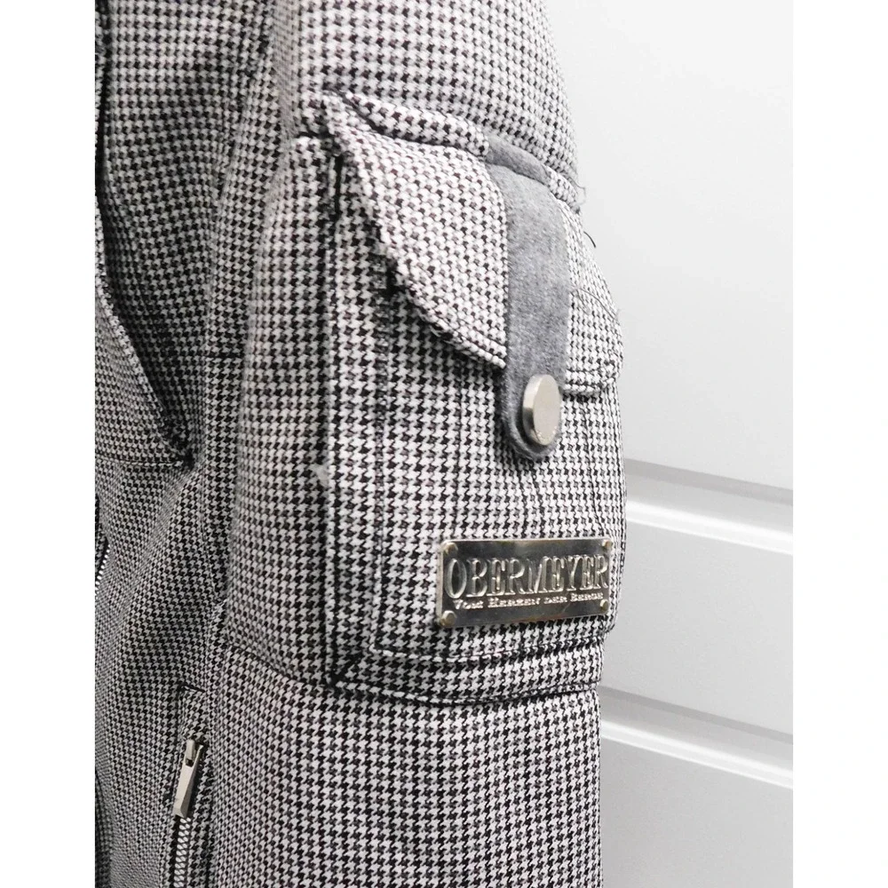 Obermeyer‎ Leighton Luxe Jacket Ski Coat Jacket Black White Houndstooth Size 8